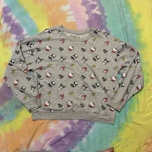 Sanrio Gray Sweatshirt with hello kitty Character Print